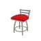 Holland Bar Stool Co 18" Low Back Swivel Vanity Stool, Nickel Finish, Canter Red Seat 41118AN011 - alternate 1